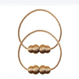 Elegant Khaki Magnetic Rope Curtain Tiebacks (2-Pack)