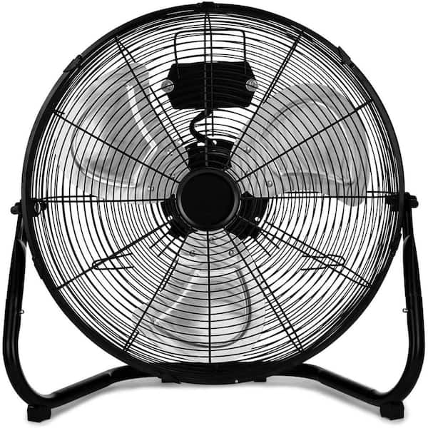 Tatahance 20 in. 3 of Speeds Industrial-Grade Airflow Floor Fan in Black with 360° Adjustable Tilt