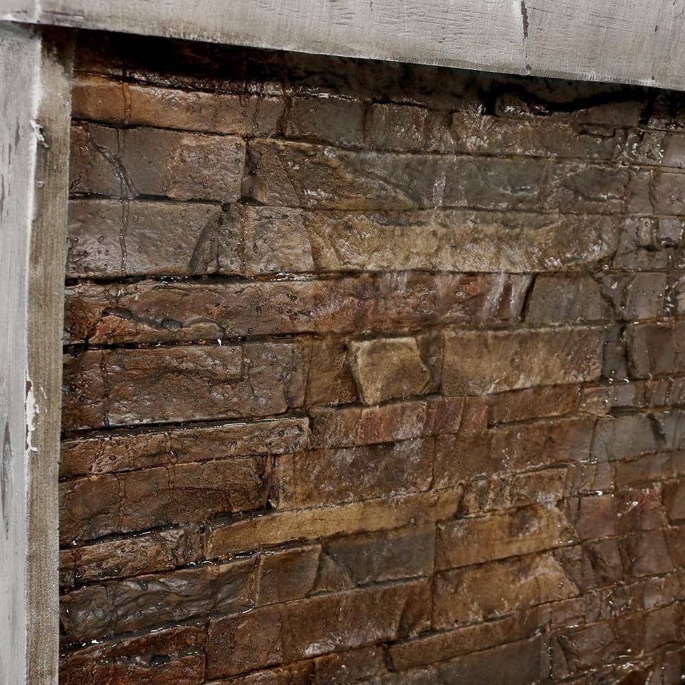 Ancient Brown Polyresin Wall-Mounted Outdoor Fountain