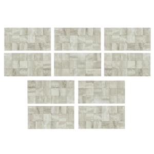 Collage 12 in. x 6 in. Bone Porcelain Peel and Stick Decorative Backsplash in (5-pk/case) 5 sq. ft.