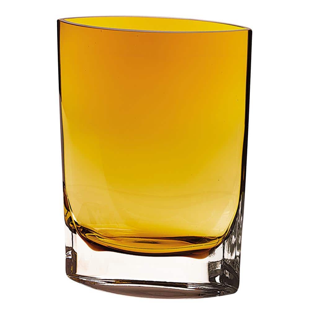 Badash Crystal Samantha Gold / Amber European Mouth Blown Cased Glass 8 ...