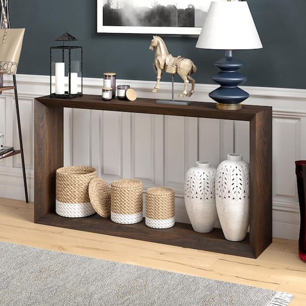 Meyer&Cross Osmond 55 in. Alder Brown Rectangle MDF Top Console Table ...