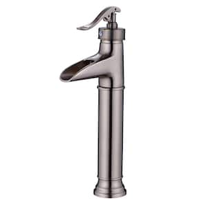 Single Handle Single Hole Bathroom Faucet in Brushed Nickel with Spot Resistant