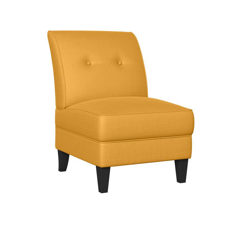 Handy Living Shumer Mustard Yellow LinenLike Fabric Slipper Chair A167239