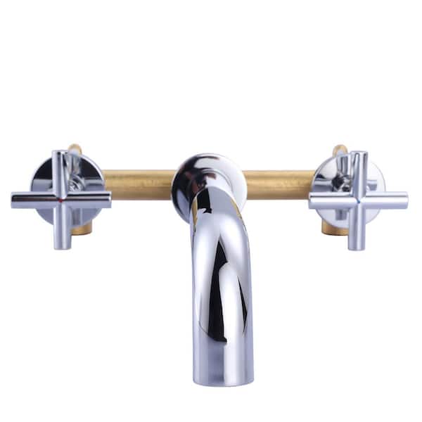 ALEASHA 2-Handle Wall-Mount Roman Tub Faucet in Chrome