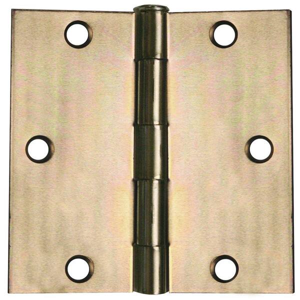 Global Door Controls 3 in. x 3 in. Zinc Plain Bearing Steel Hinge (Set of 2)