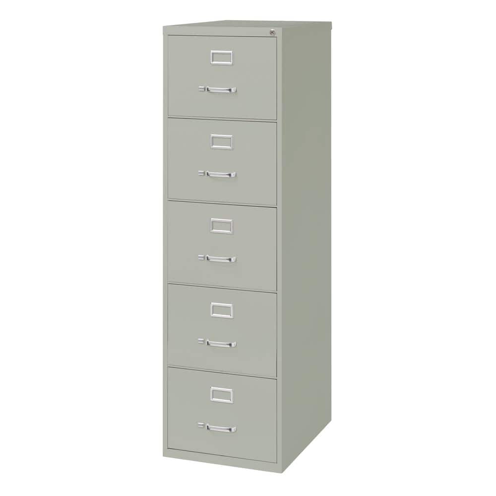 Light Gray 5-Drawer Lockable Fire Resistant Vertical File Cabinet