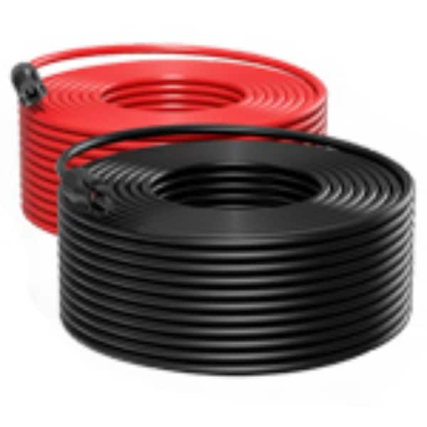 30 ft. 10AWG Solar Panel Extension Cable, Waterproof PV Wire, Red Black, Male Female Connectors for RV, Home