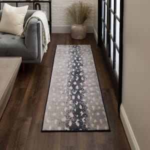 Cascade Antelope Charcoal 2 ft. 1 in. x 5 ft. Modern Contemporary Animal Print Antelope Runner Rug