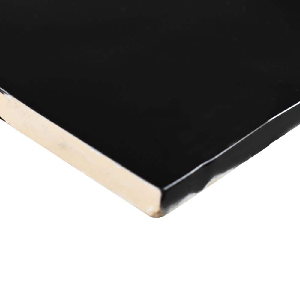 Glossy Black Ceramic Subway Wall Tile 3" x 12"