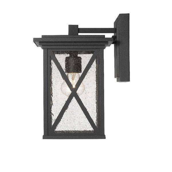 Brookside Black Aluminum Outdoor Wall Sconce with Clear Glass