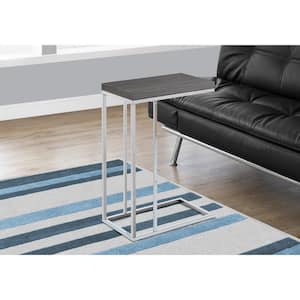 Grey Accent Table with Chrome Metal