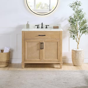 Solana 35.2 in. W x 21.6 in. D x 33.1 in. H Bath Vanity Cabinet without Top in in Weathered Fir