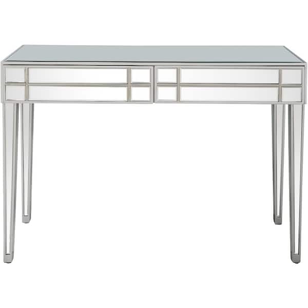 Camden Isle Vera 48 in. Clear Rectangle Mirrored Glass Console Table with Drawers