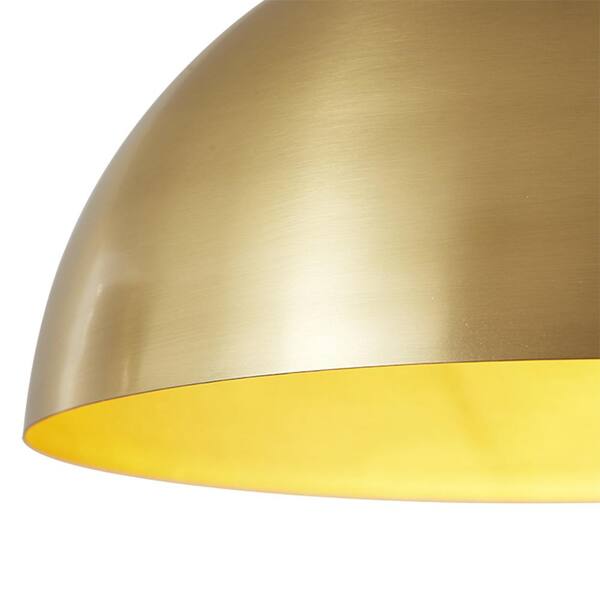 HUOKU Kateo 1-Light Brass Mid-Century Metal Shaded Dome Pendant PD1007541 -  The Home Depot