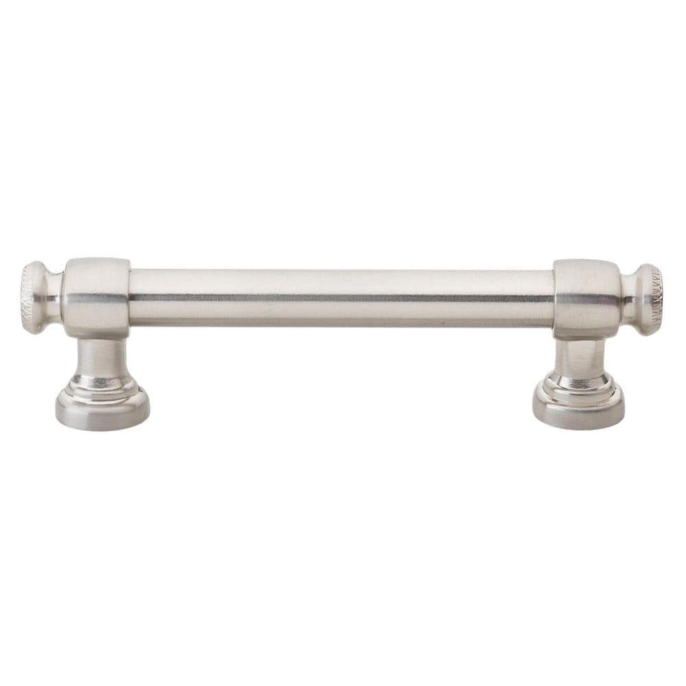 Satin Nickel Modern Bar Cabinet Pull with Mounting Hardware