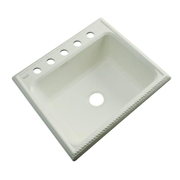 Thermocast Wentworth Drop-In Acrylic 25 in. 5-Hole Single Bowl Kitchen Sink in Jersey Cream