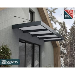 Sophia 5 ft x 13 ft. Gray/White Opal Door and Window Awning