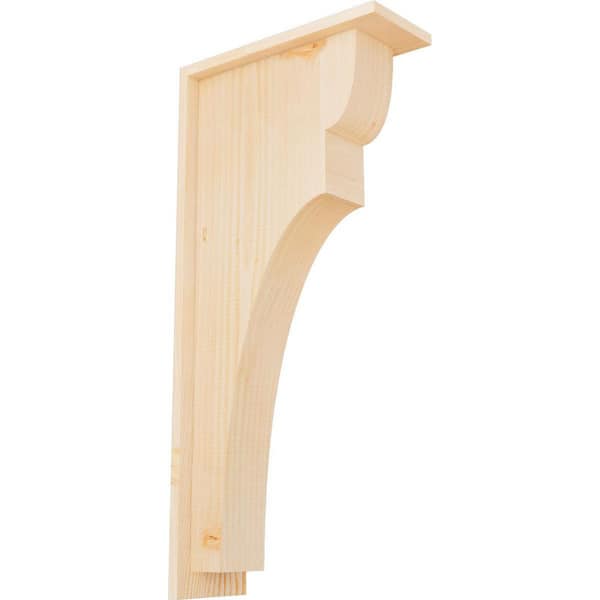 Ekena Millwork 5-1/2 in. x 14 in. x 30 in. Douglas Fir Yorktown Smooth Corbel with Backplate