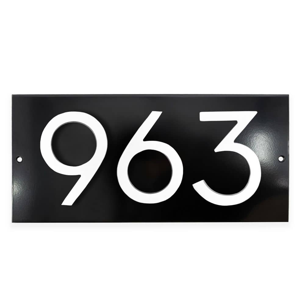 "Horizontal Floating Modern Address Plaque (4"" Numbers-3 Characters)-Black/White" price history on PriceWatchPro
