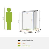 Outsunny 3.3 ft. W x 3.4 ft. D Metal Shed 9.92 sq. ft. with Lockable Door 845-530
