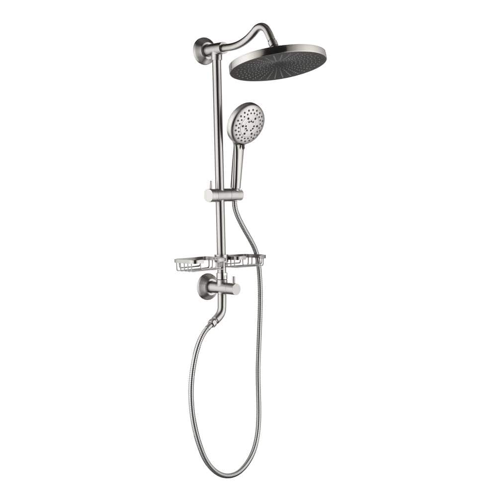 4-Spray Patterns with 1.8 GPM 10 in.Wall Mount Rain Fixed Shower Head with 
