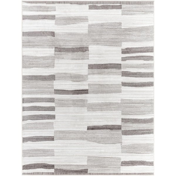 Enfield Ivory Modern Striped 5 ft. 3 in. x 7 ft. Area Rug