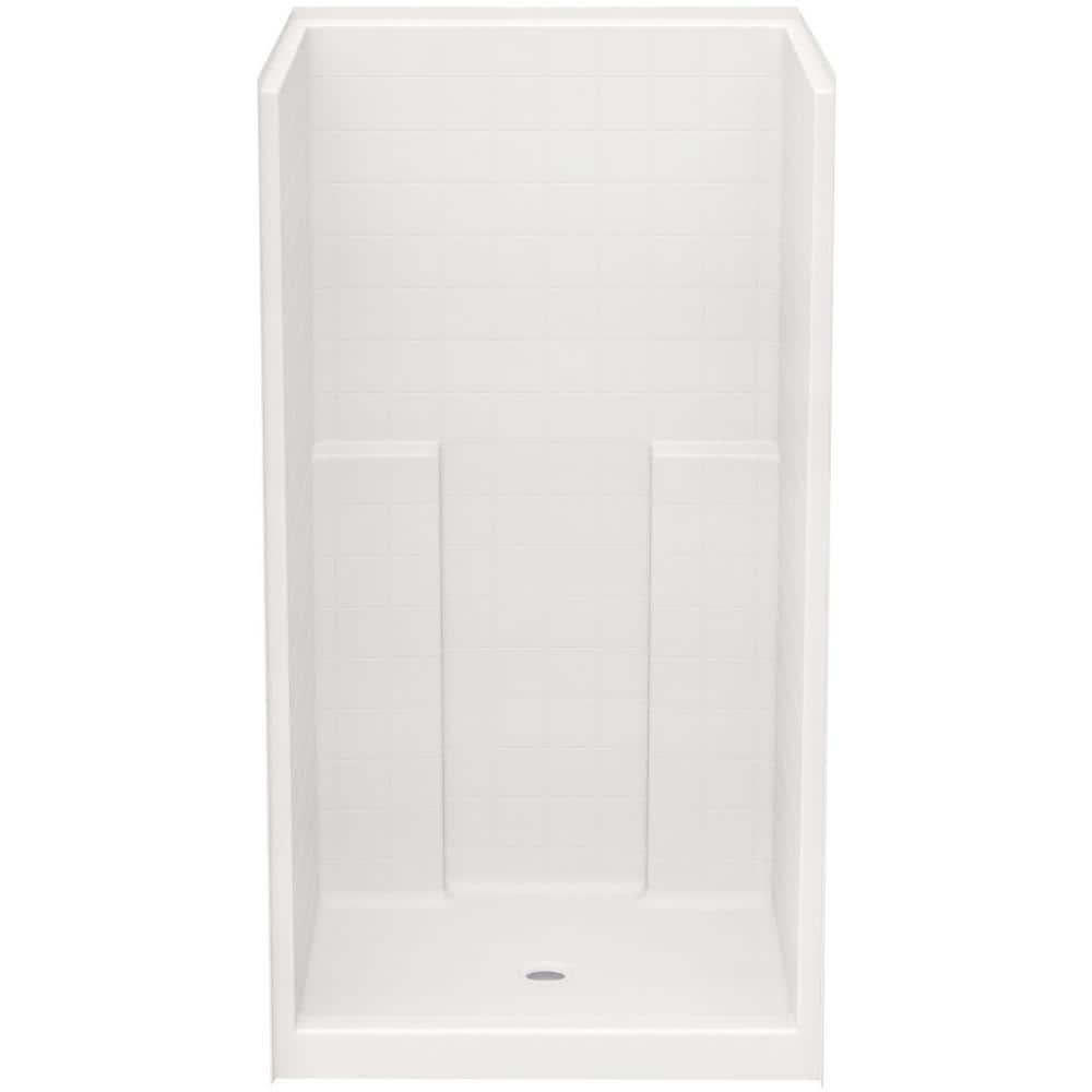 Everyday Smooth Tile 42 in. x 42 in. x 76 in. 1-Piece Shower Stall with Cen