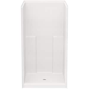 Everyday Smooth Tile 42 in. x 42 in. x 76 in. 1-Piece Shower Stall with Center Drain in White