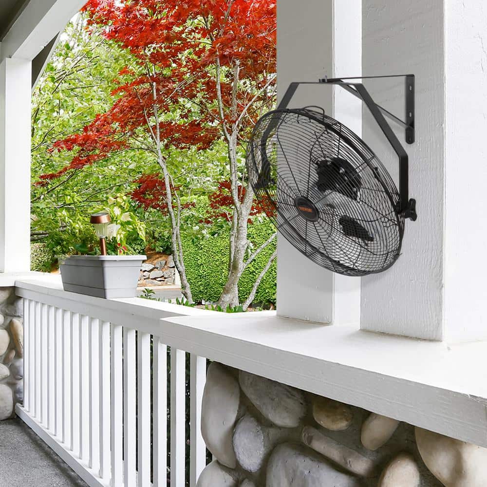 VEVOR 18'' Black Industrial Wall Mount Fan with Aluminum Blades