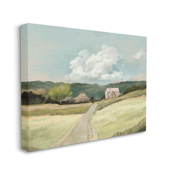 Stupell Industries "Road Leading Home Countryside Mountain Landscape" by Ziwei Li Unframed Nature Canvas Wall Art Print 36 in. x 48 in.