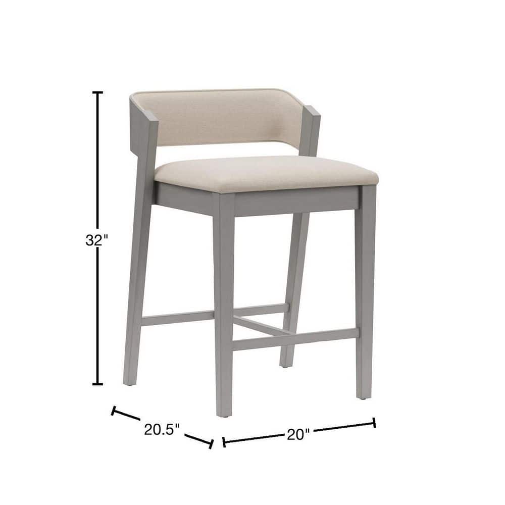 Distressed Gray Wood Saddle Style Counter Stool