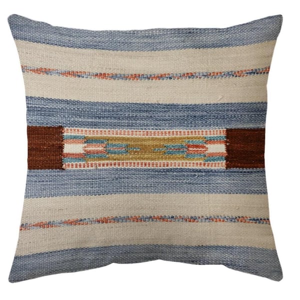 Unbranded 18 in. x 18 in. Woven Outdoor Multi-Recyled Polyester Throw Pillow