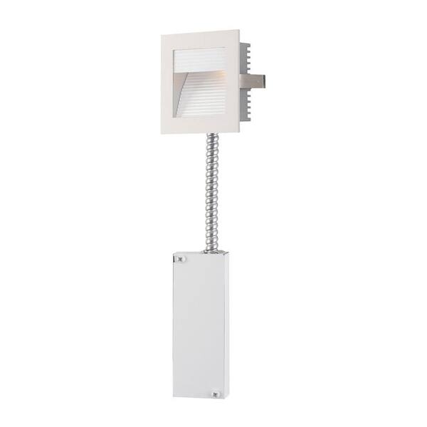 Titan Lighting 3.5 in. Indoor Recessed Xenon Step Light with Retrofit Housing with White Reflector and White Trim