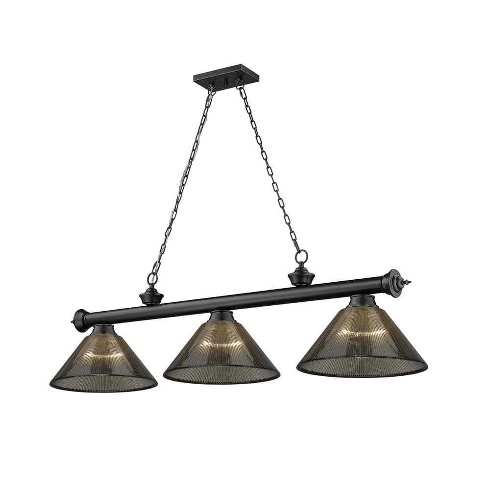Cordon 57.25" Matte Black Steel and Acrylic Island Light