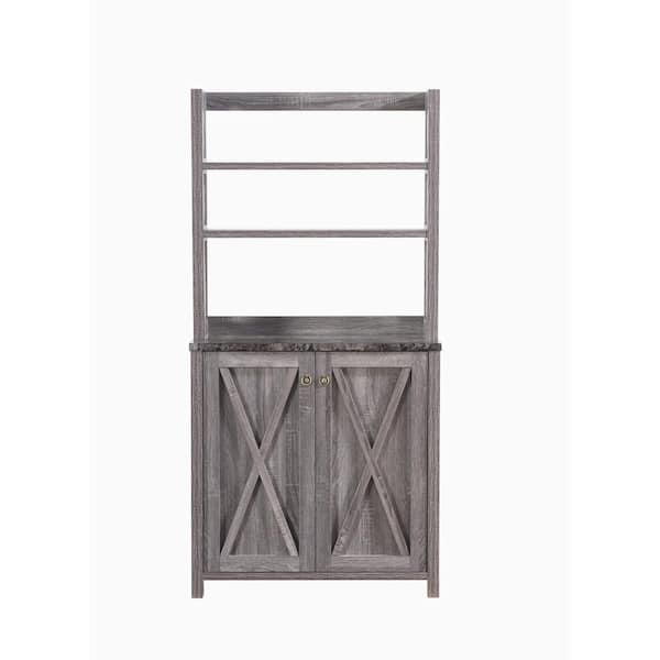 Furniture of America Rubino Dark Gray Baker Rack With Double Doors IDI ...