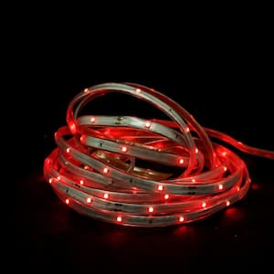 18 ft. 72-Light Red LED Outdoor Christmas Linear Tape Lighting with White Finish
