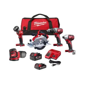 M18 18V Lithium-Ion Cordless Combo Kit (5-Tool) with 2-Batteries, Charger and Tool Bag