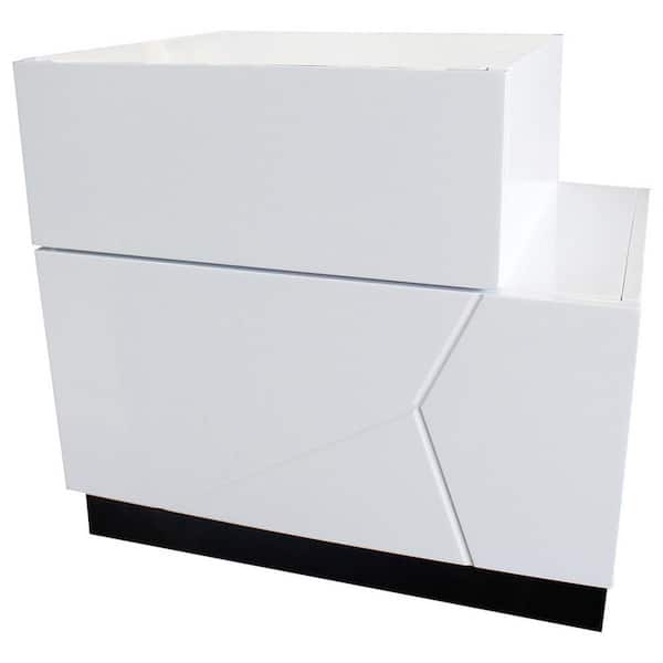 Best Master Furniture Berlin 2 -Drawer Modern White Nightstand , Right Facing 20 in. H x 22 in. W x 17 in. D