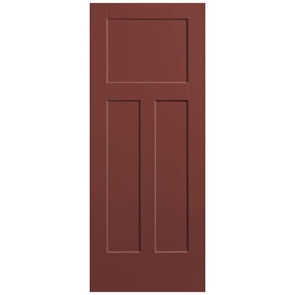 32 in. x 80 in. 3-Panel Winslow Single Bore Hollow Core Red Bluff Molded Composite Interior Door Slab