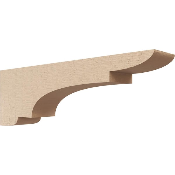 Ekena Millwork 2 in. x 4 in. x 12 in. Series 3 Thin New Brighton Rough Cedar Woodgrain Timberthane Polyurethane Corbel, Primed Tan