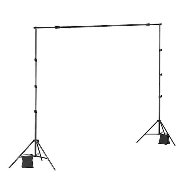 SVOPES 10 x 10 ft. Adjustable Backdrop Stand, Portable, Heavy Projector Screen Stand, Wedding, Photo Studio & Party Black Steel
