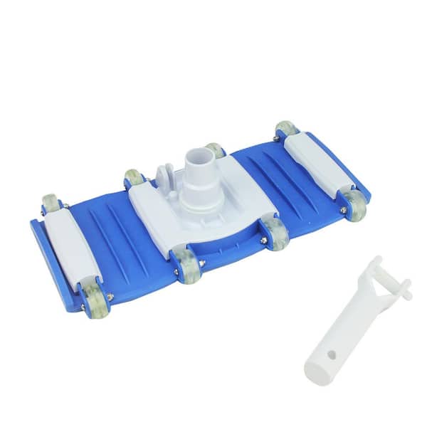 Pool Central 13.5 in. Classic Blue and White Flexible Weighted In-Ground Swimming Pool Vacuum Head with Swivel