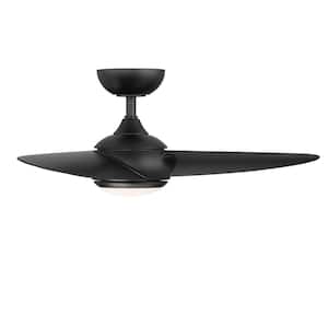 Loft 38 in. Integrated LED Indoor/Outdoor Matte Black 3-Blade Smart Ceiling Fan with 3000K and Remote Control
