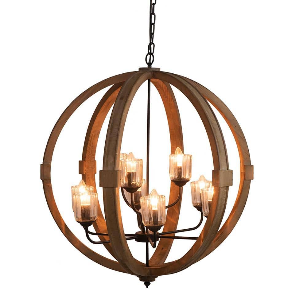 9-Light Brown No Decorative Accents Lantern Geometric Chandelier for Kitchen with No Bulbs Included price history on PriceWatchPro