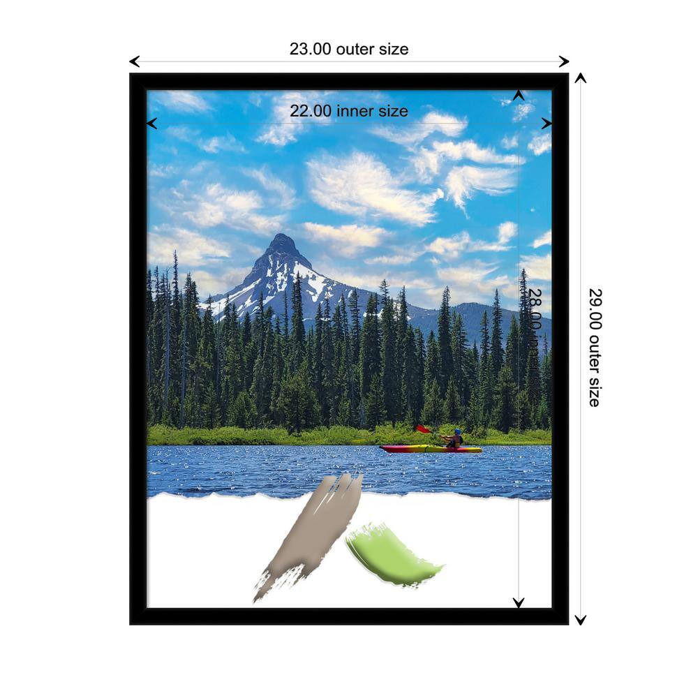 Matte Black Plastic Contemporary Single Photo Frame 29" x 23"