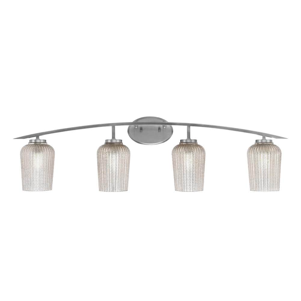 Siena 40 in. 4-Light Graphite Vanity-Light Graphite with 5 in. Silver Textu