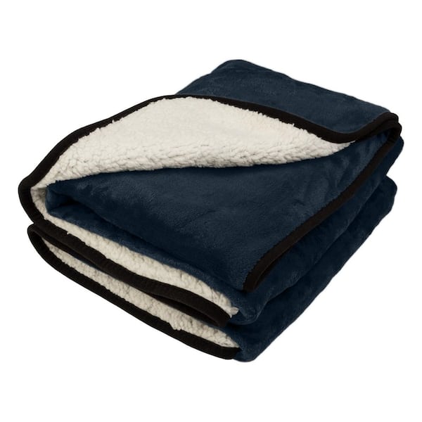 Heated Blanket - Portable 12-Volt Electric Travel Blanket for Car, Truck or RV (Navy Blue)