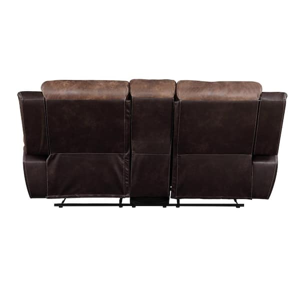 Acme Furniture Jaylen 38 in. Toffee and Espresso Solid Leather 2