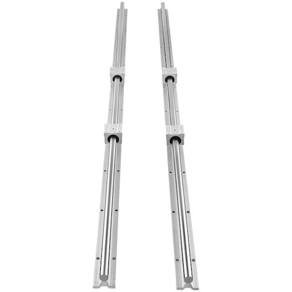 SKYSHALO Linear Guide Rail Set, SBR16 1500mm, 2-Pcs 59 in./1500 mm SBR16 Guide Rails and 4-Pcs SBR16UU Slide Blocks, Linear Rails